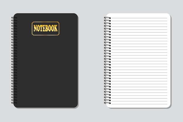 Set of realistic vector illustration notebook memo notepad templates