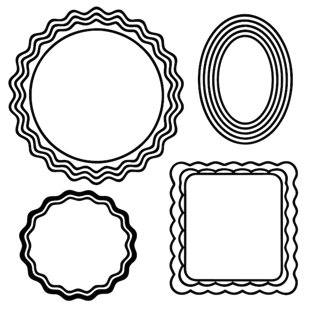 set rechthoekige en vierkante ovale en cirkelvormige frames
