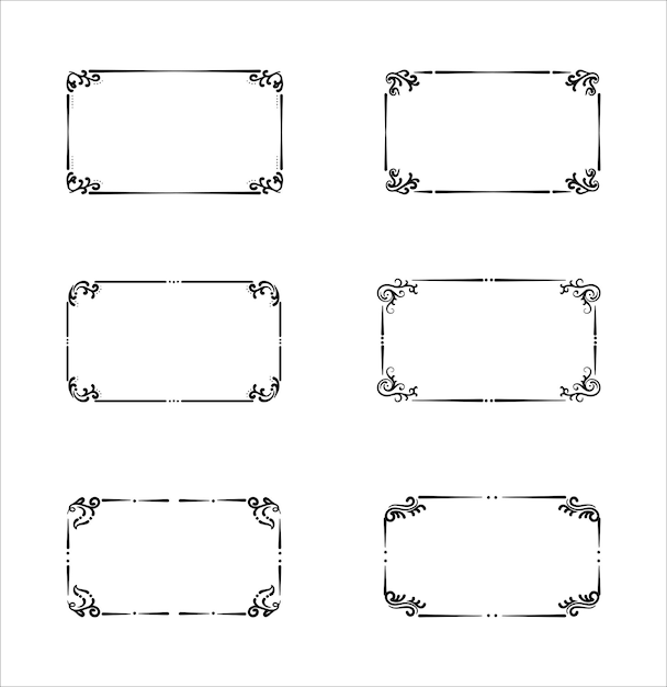 Set di cornice rettangolare in bianco e nero