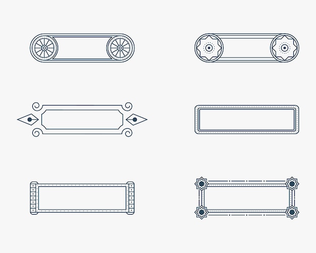 Set of rectangle frames isolated