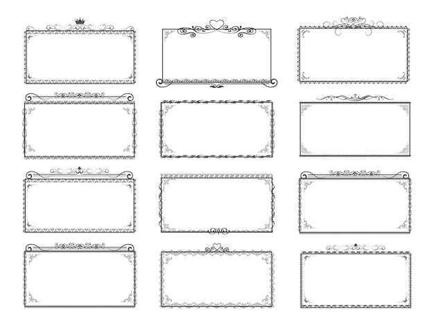 長方形のフレームのセット、アンティークの装飾