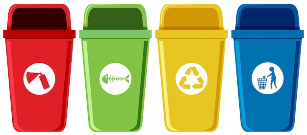 Set of recycling bins