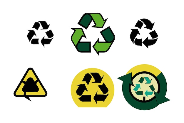 Vector set of recycling icons illustration