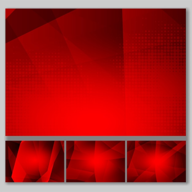 Set red color polygon abstract background