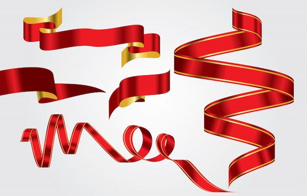 Set of Red & Golden Ribbon