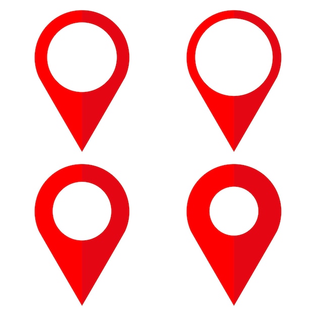 Vector set of red map pointer icons vector illustration eps 10