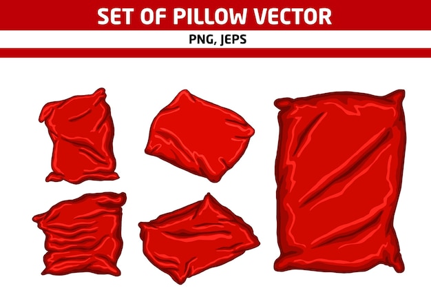 Vector set of red pillow vector