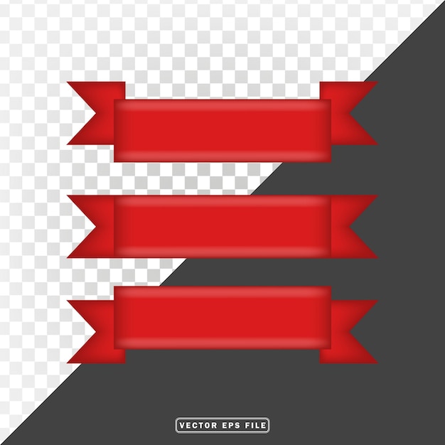 set of red ribbons design vector eps