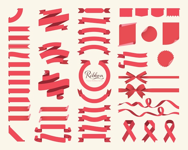 Set of red Ribbons