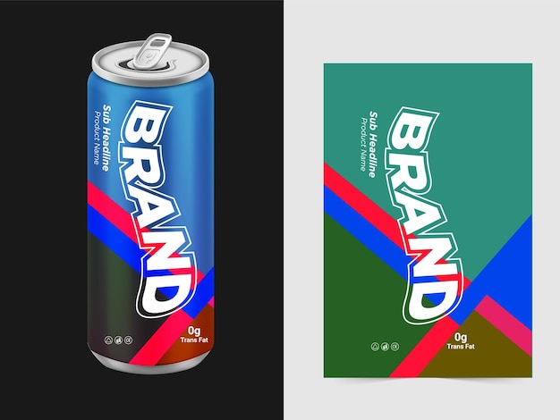 Set of refreshing soda drinks in metal cans