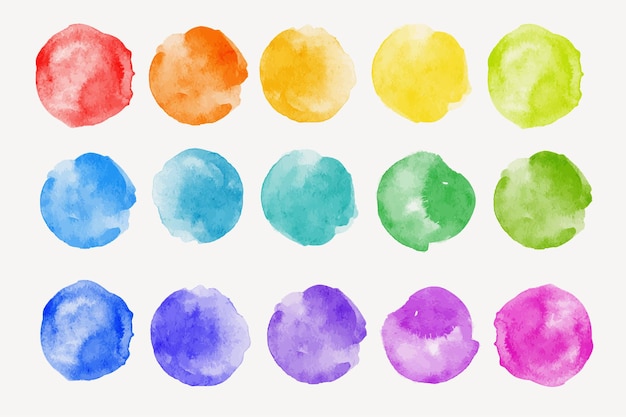 set regenboog kleurstalen aquarel penseel