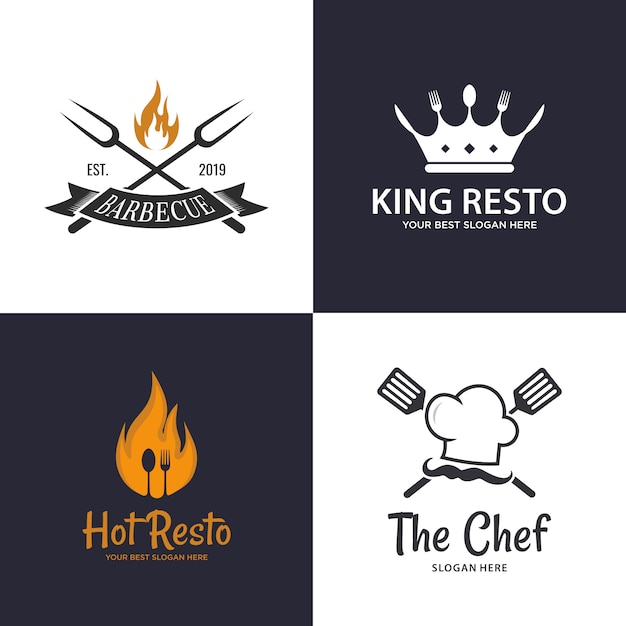 set of restaurant logo 