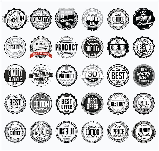 Vector set retail badges