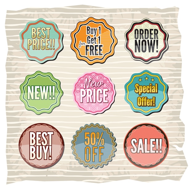 Vector set of retro badges and stickers