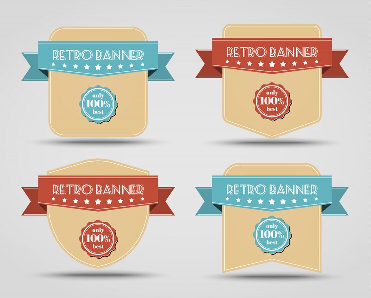 Set of retro banners