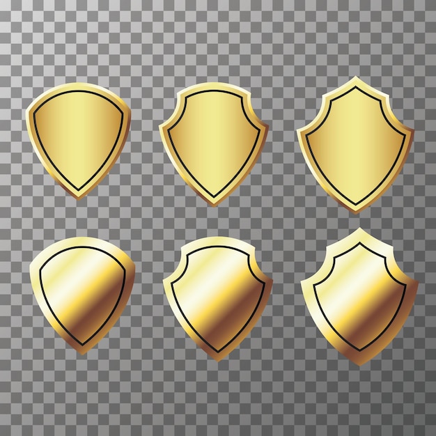 set of Retro golden labels and shields