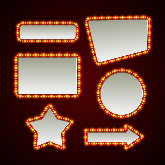 Set of retro light frames.