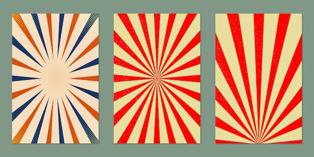 set of Retro rays vintage sunburst abstract background