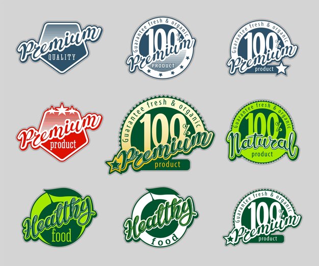 Vector set of retro stickers and icons