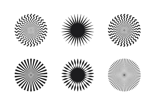 Vector set of retro style round shapes