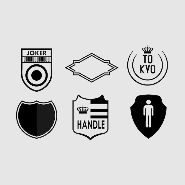 Vector set of retro vintage badges and labels heraldic elements