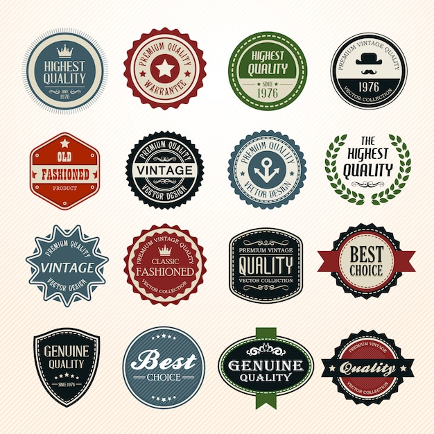 Vector set of retro vintage badges and labels