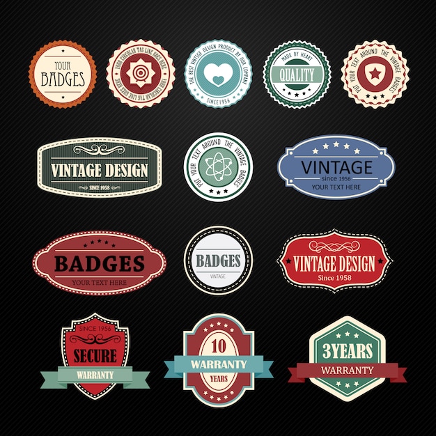 Vector set of retro vintage badges and labels