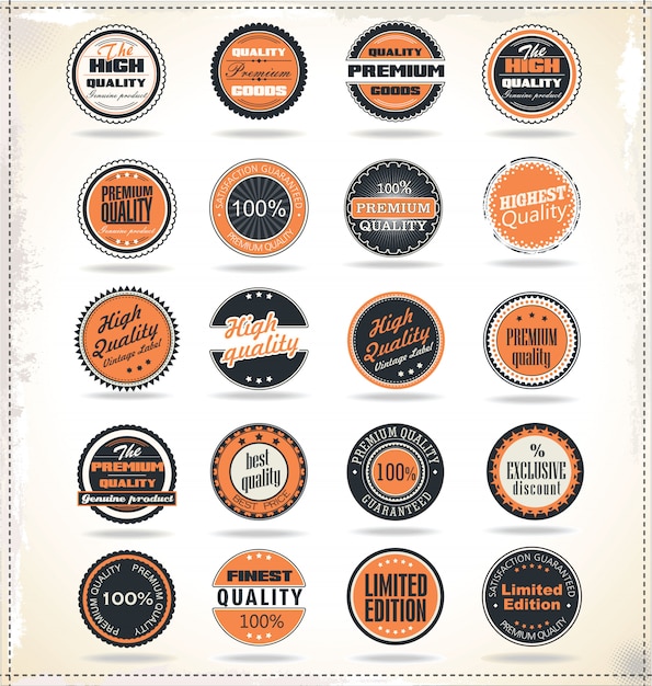 Vector set of retro vintage labels