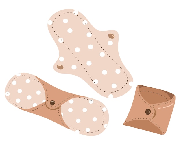 Set reusable cloth menstrual pad.
