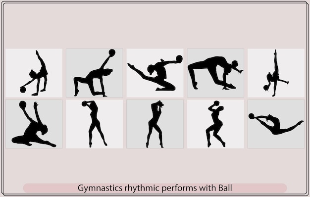 新体操シルエットのセット新体操シルエット スポーツ ベクトル イラストRyth
