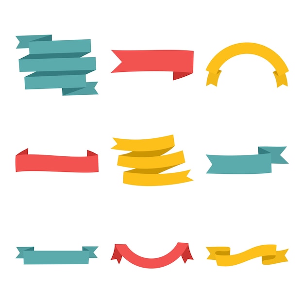 Set of ribbon vector