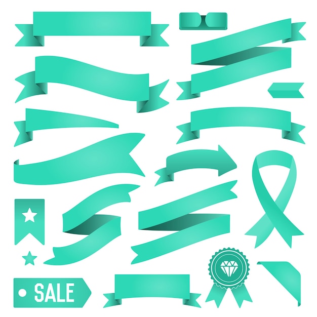 Vector set of ribbons and labels vector retro and vintage