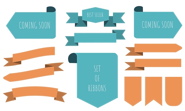 Vector set of ribbons  vintage style