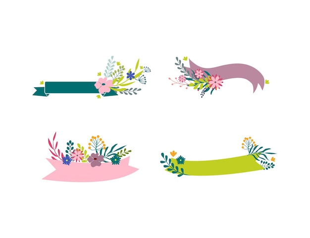 Vector set of ribbons