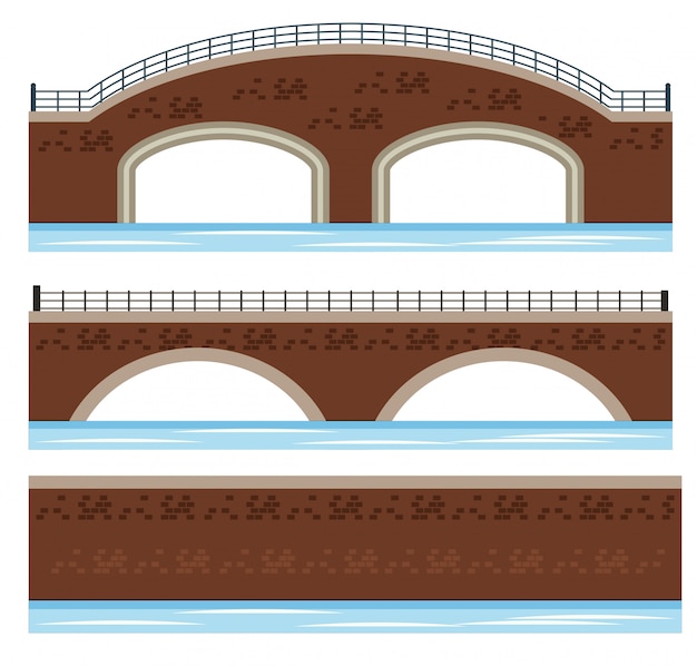 Vector a set of river bridge