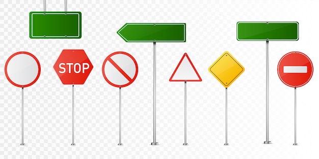 Vector set of road signs isolated..