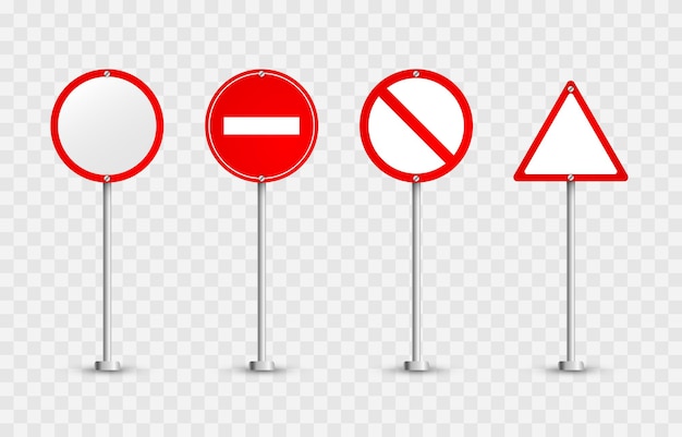 Vector set of road signs. road signs on an isolated background. prohibitory signs png.