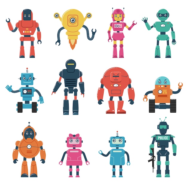 Vector set of robot characters