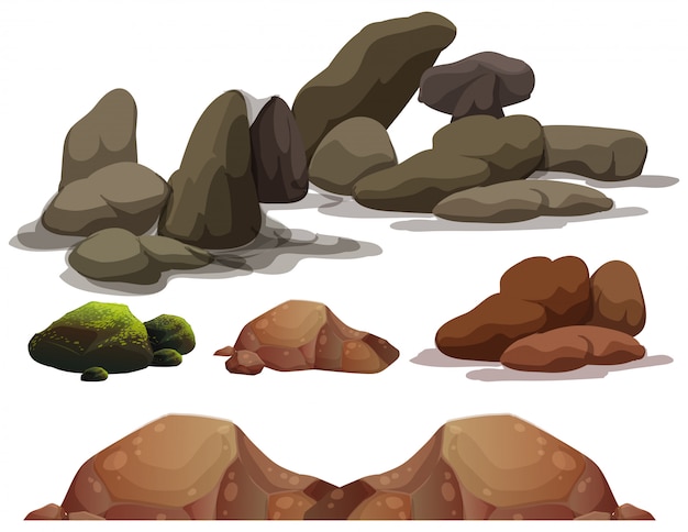 Vector a set of rock and stone elements