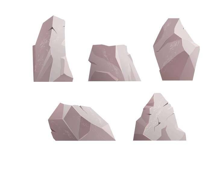 Set of rock stone illustrations