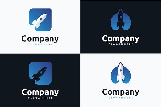 Set of rocket logo template