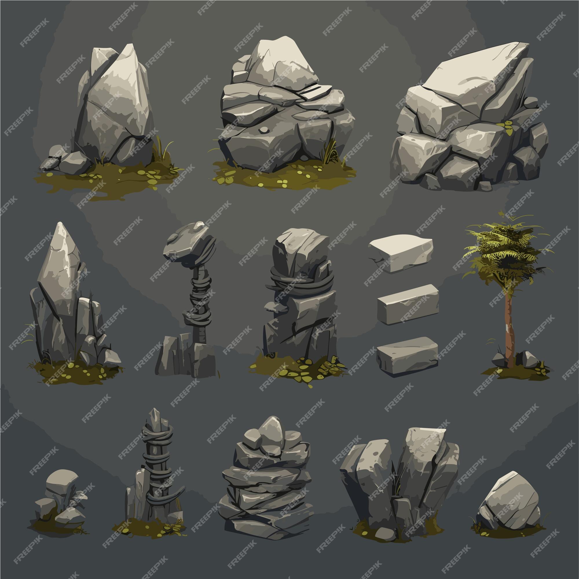 Free vector pixel art rocks game assets decoration 17678889 Vector Art at  Vecteezy