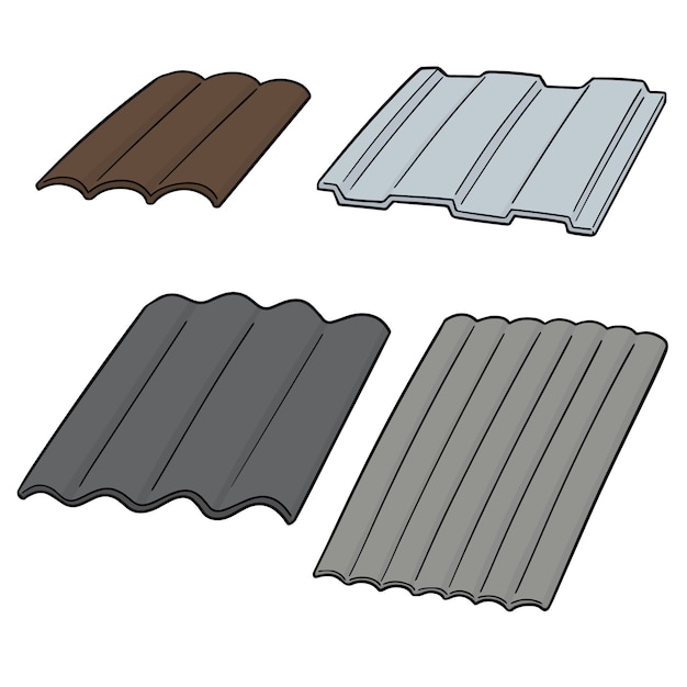 Vector set of roof tile