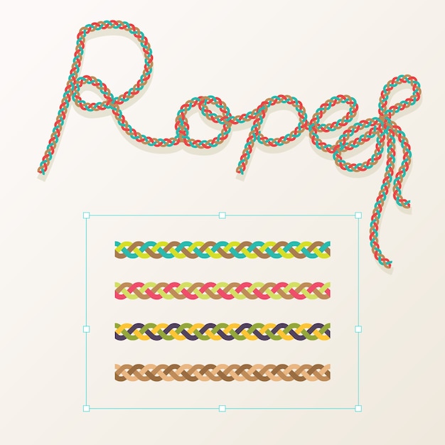 Vector set of rope braid design