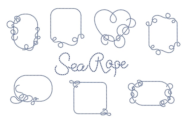 Vector set of rope frames vector illustration template