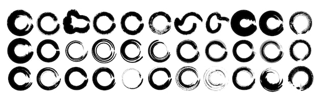 set of round black circle frames