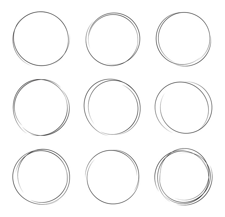Vector set of round border background circles frames decoration elements design