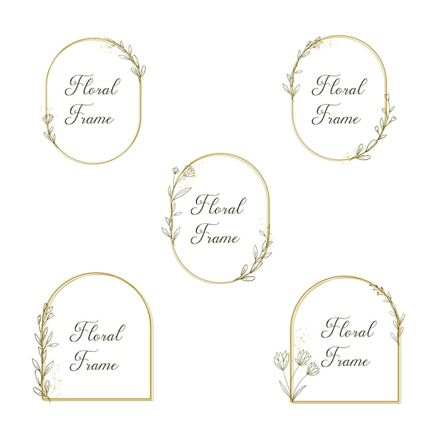 A set of round frames with floral frame text.