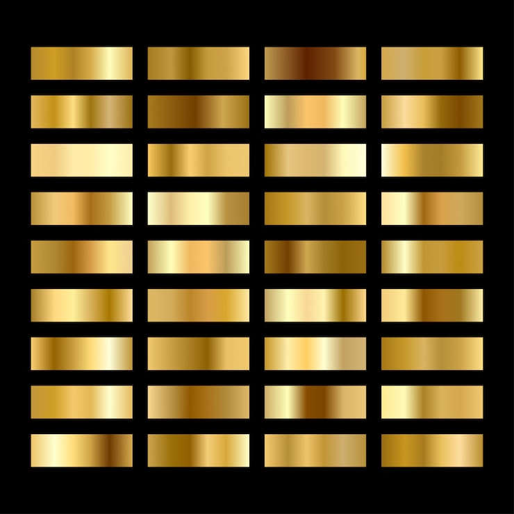 Vector 一組圓形金色梯度按.