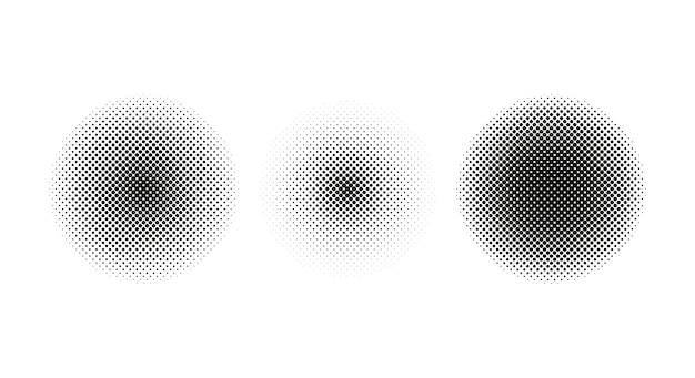 Vector set of round halftone elements